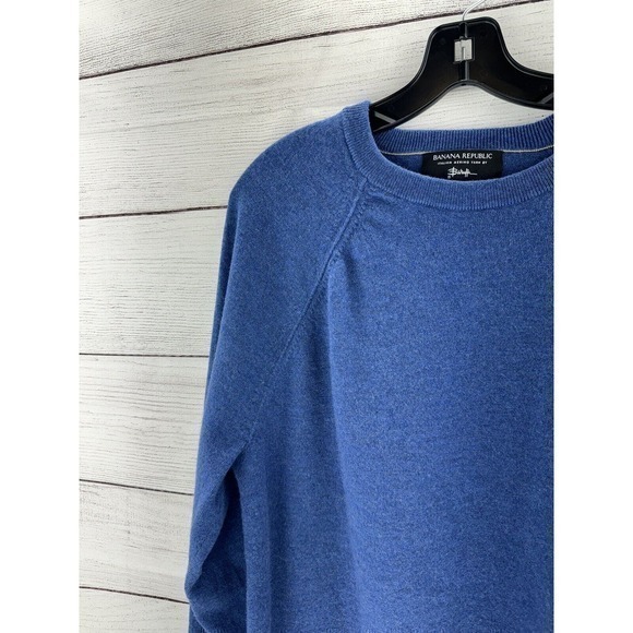 Banana‎ Republic Sweater Blue X-Large Italian Merino Yarn By Baruffa Soft Touch - Picture 4 of 9